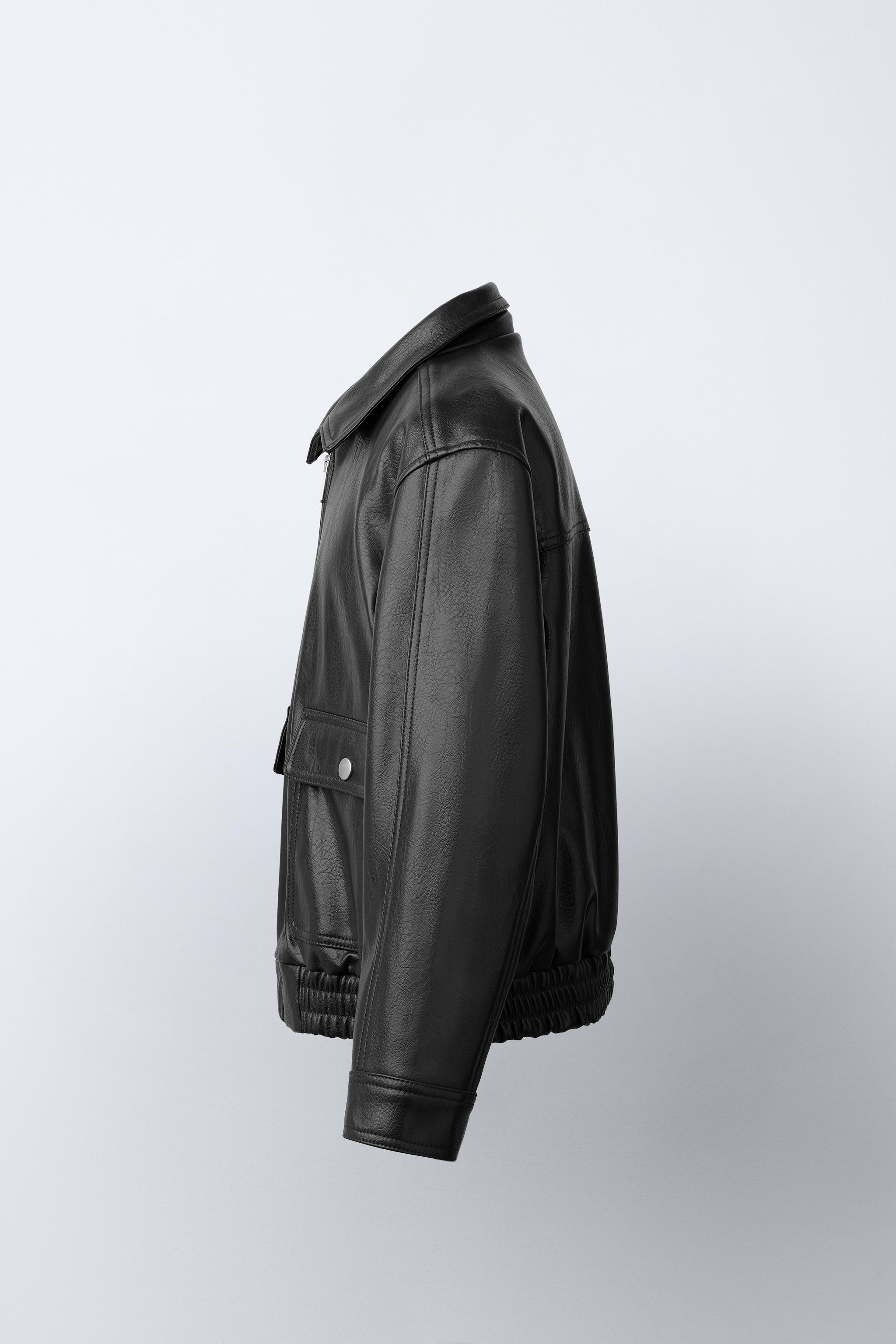 FAUX LEATHER JACKET WITH POCKETS